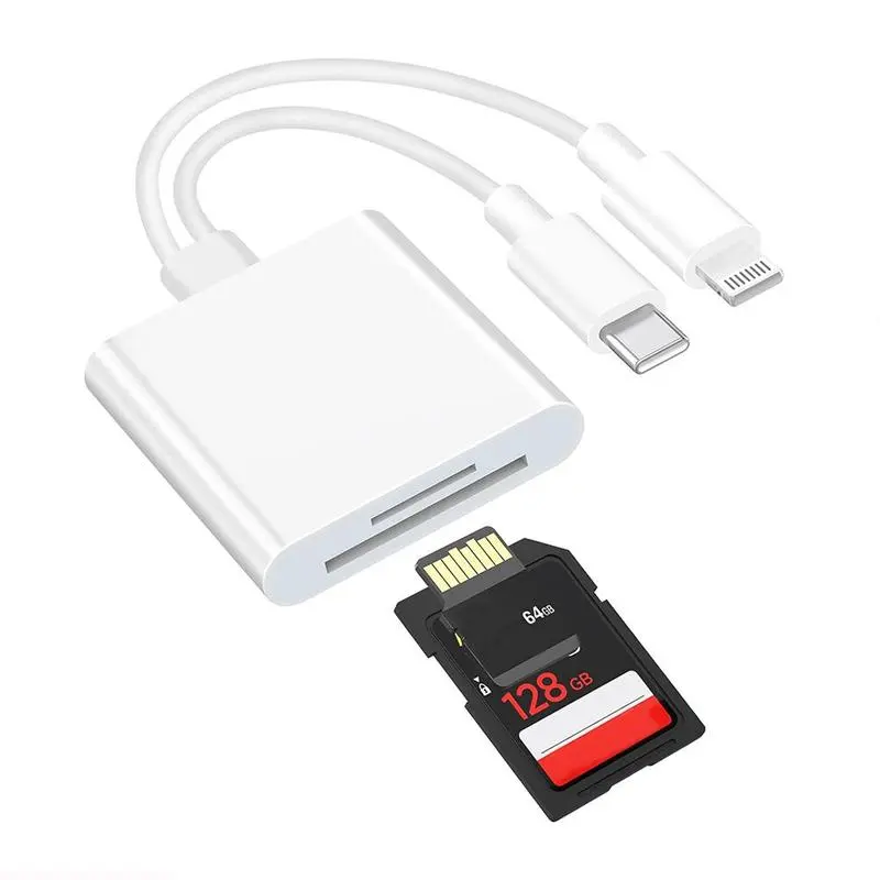 2-in-1 Type-C and SD Card Reader - Multi-Functional Dual-Line Card Reader for Home and Office Use
