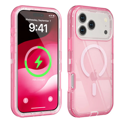 3-in-1 Transparent Phone Case for iPhone 17 Pro Max, Compatible with MagSafe, Durable Dual-Layer Magnetic Design, Heavy-Duty Shockproof and Anti-Drop Protection