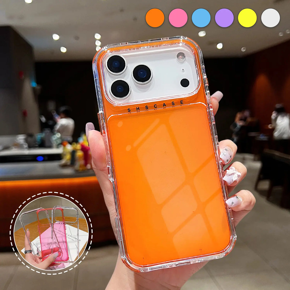 Clear Defender Colorful Hybrid Shockproof Case for iPhone 17 Pro Max, 16, 15, 14, and 13 - Durable Protection for Back to School