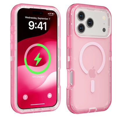 3-in-1 Transparent Phone Case for iPhone 17 Pro Max, Compatible with MagSafe, Durable Dual-Layer Magnetic Design, Heavy-Duty Shockproof and Anti-Drop Protection