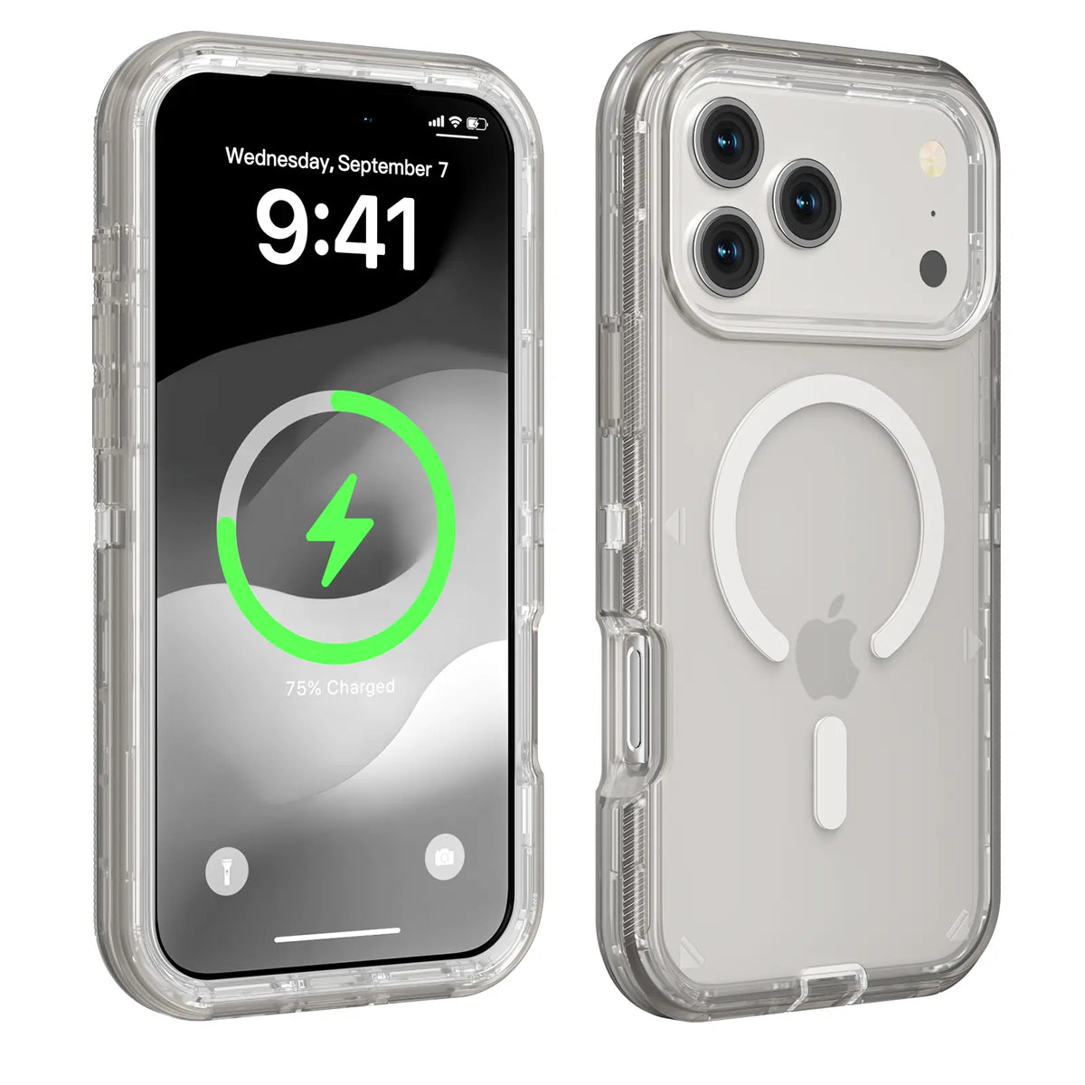 3-in-1 Transparent Phone Case for iPhone 17 Pro Max, Compatible with MagSafe, Durable Dual-Layer Magnetic Design, Heavy-Duty Shockproof and Anti-Drop Protection