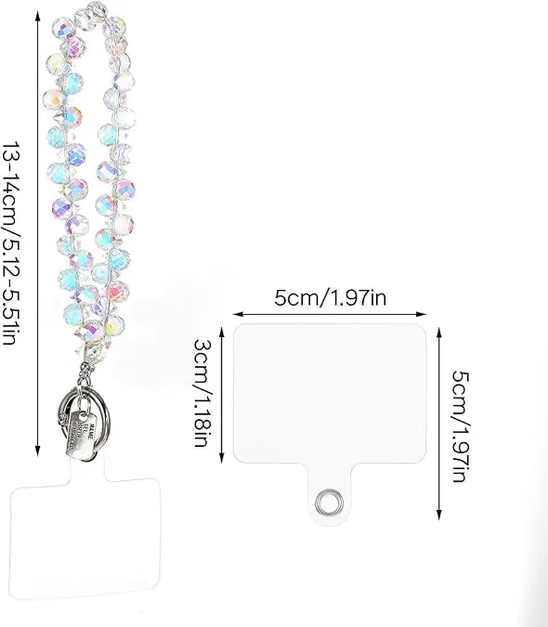 Elegant Beaded Sparkling Phone Wrist Strap - Stylish Smartphone Accessory with Bracelet Design for Women, Ideal Valentine’s Day Gift