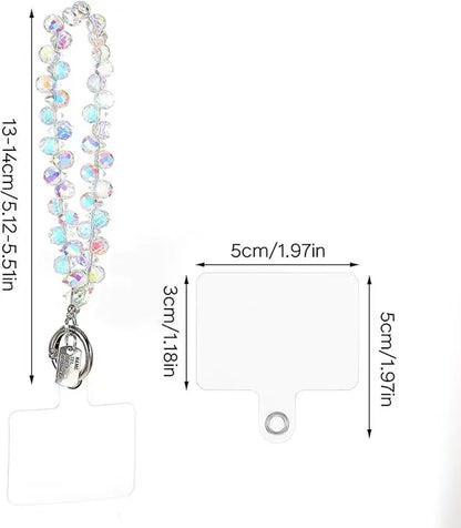 Elegant Beaded Sparkling Phone Wrist Strap - Stylish Smartphone Accessory with Bracelet Design for Women, Ideal Valentine’s Day Gift