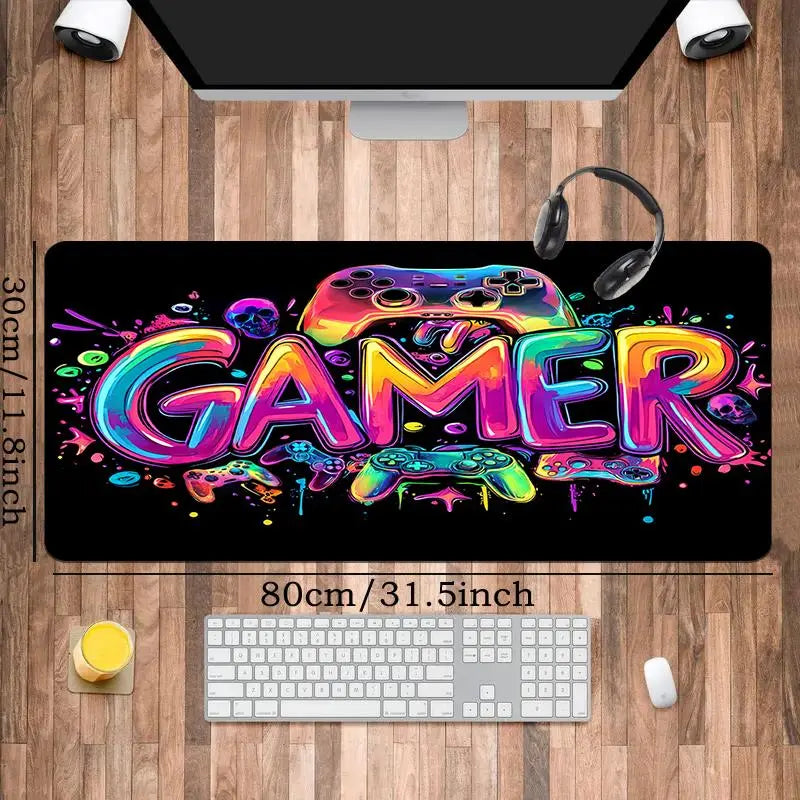 Large UV Reactive Gaming Mouse Pad - Non-Slip Rubber Material for E-Sports and Gaming Accessories