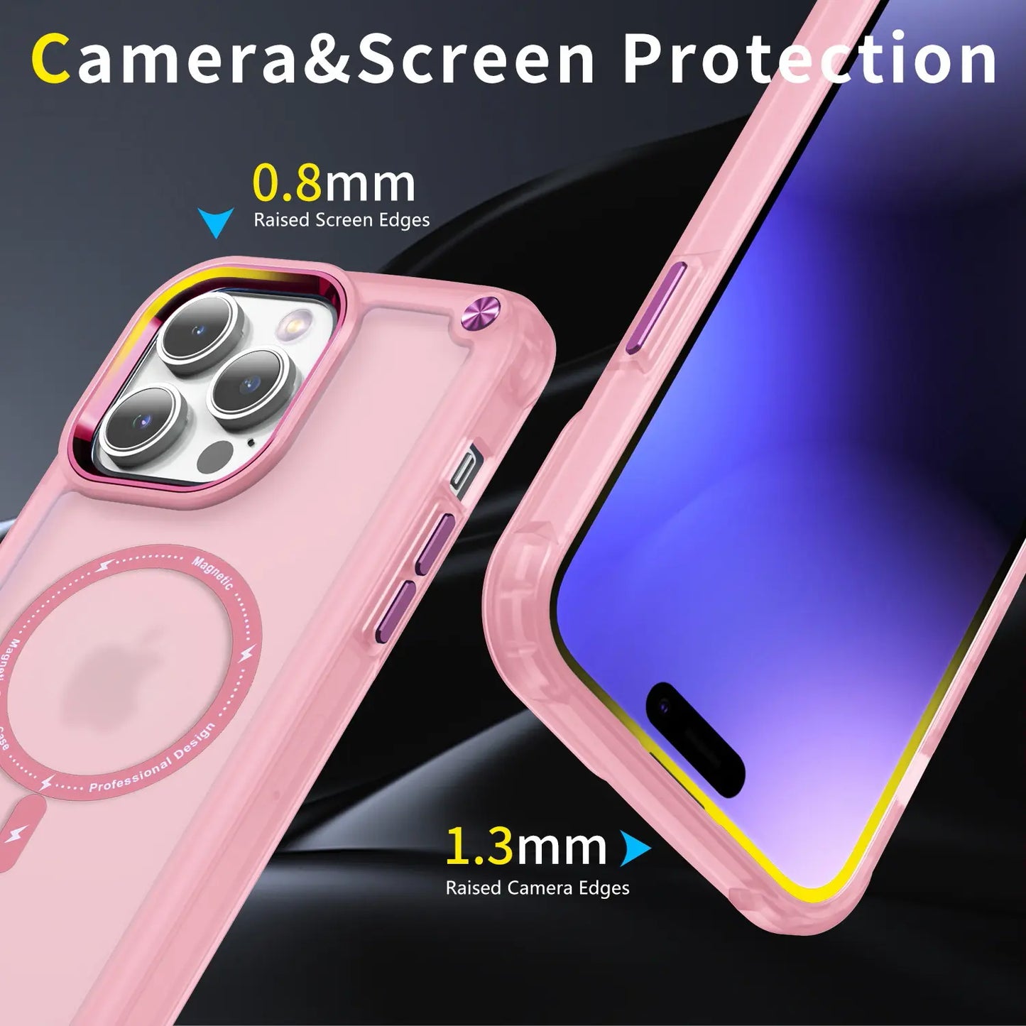 Magnetic Shockproof Protective Case for iPhone 15 Pro Max, 14, 13, and 12