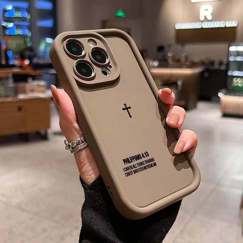 Premium Soft Silicone Smartphone Case for iPhone 18 Pro Max, 17, 16 Plus, 15, 14, 13, 12, 11, XR, Air - E Faithful Tech Stylish Gift, Comprehensive Full Body Protection, Shockproof, Non-Slip, Durable Mobile Accessory
