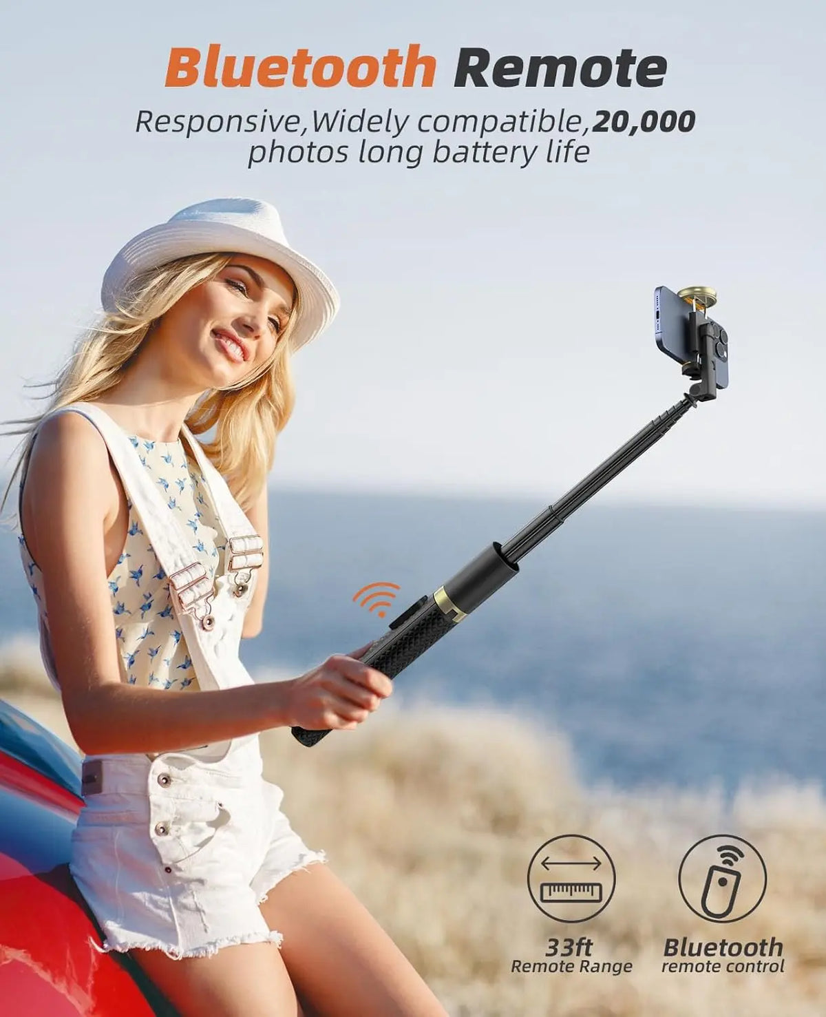 62-Inch Portable Phone Tripod and Selfie Stick with Remote Control, Lightweight and Extendable Stand for iPhone and Android, Ideal for Video Recording and Vlogging