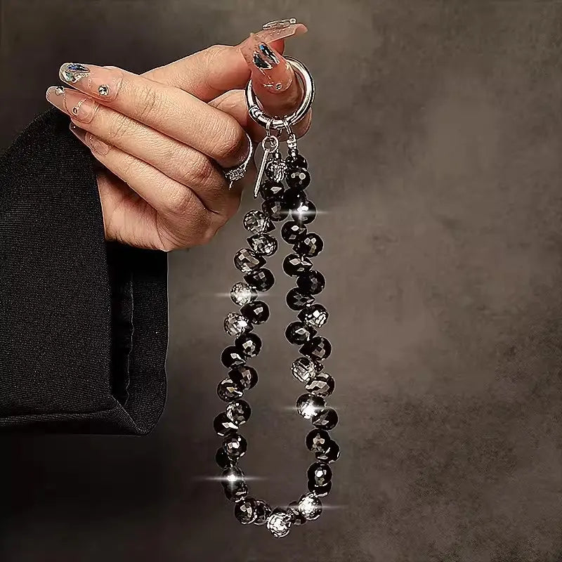 Elegant Beaded Sparkling Phone Wrist Strap - Stylish Smartphone Accessory with Bracelet Design for Women, Ideal Valentine’s Day Gift