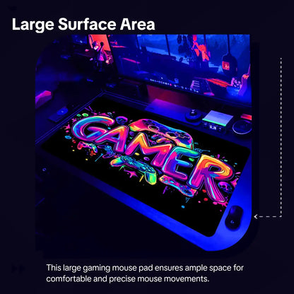 Large UV Reactive Gaming Mouse Pad - Non-Slip Rubber Material for E-Sports and Gaming Accessories
