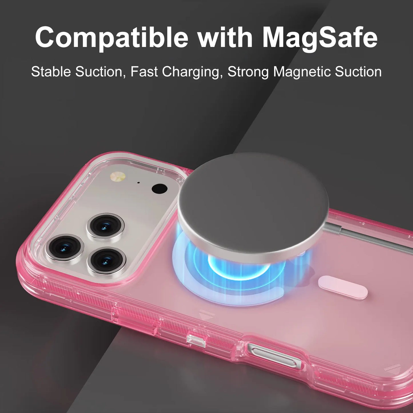 3-in-1 Transparent Phone Case for iPhone 17 Pro Max, Compatible with MagSafe, Durable Dual-Layer Magnetic Design, Heavy-Duty Shockproof and Anti-Drop Protection