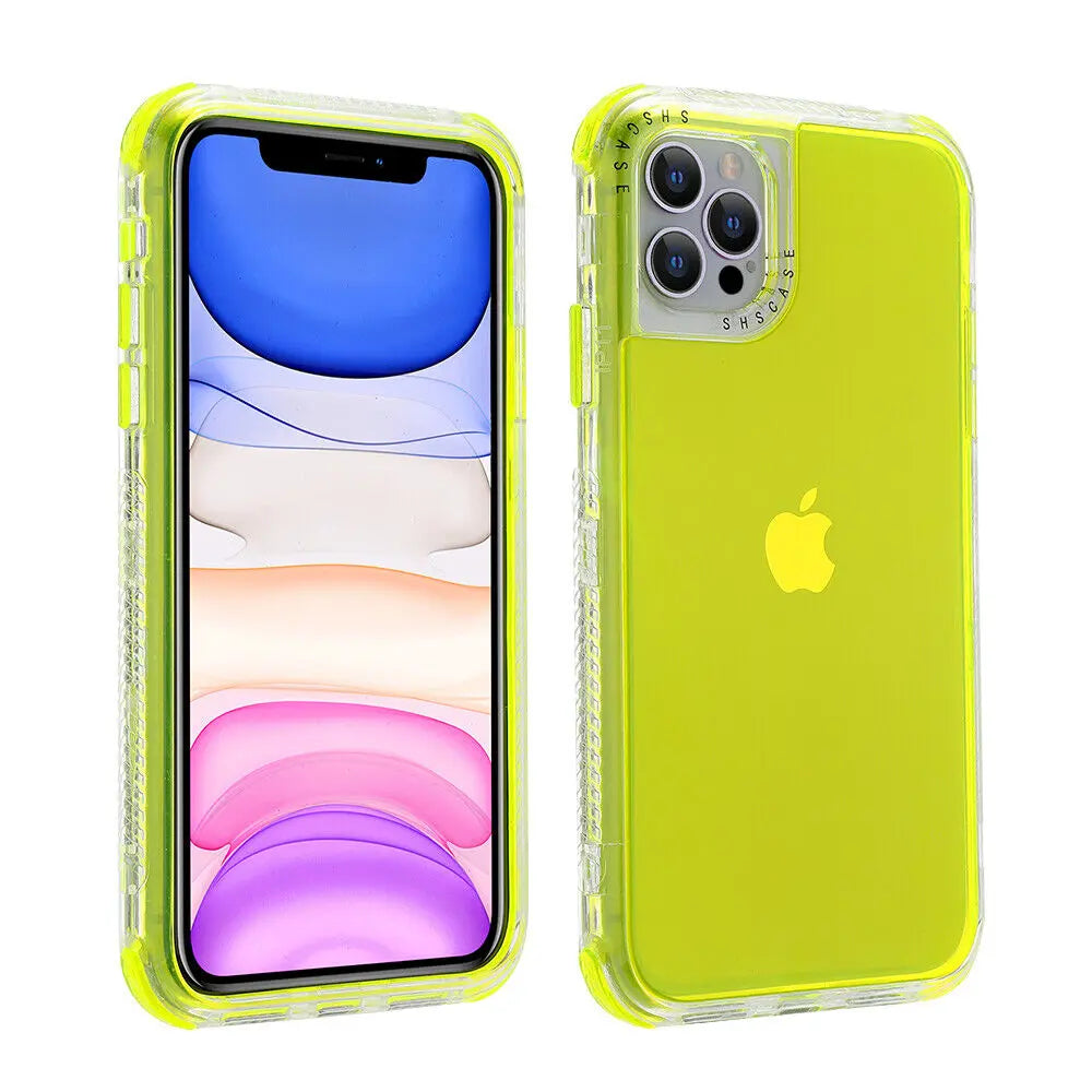 Clear Defender Colorful Hybrid Shockproof Case for iPhone 17 Pro Max, 16, 15, 14, and 13 - Durable Protection for Back to School