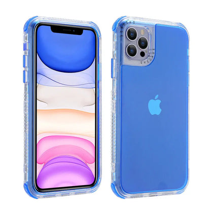 Clear Defender Colorful Hybrid Shockproof Case for iPhone 17 Pro Max, 16, 15, 14, and 13 - Durable Protection for Back to School