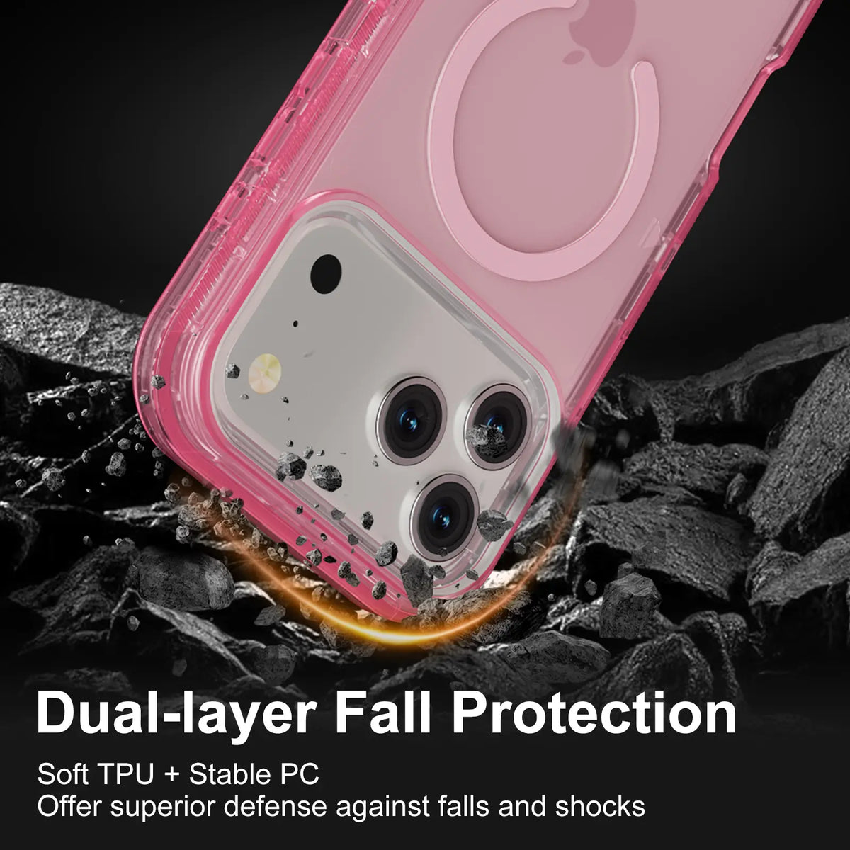 3-in-1 Transparent Phone Case for iPhone 17 Pro Max, Compatible with MagSafe, Durable Dual-Layer Magnetic Design, Heavy-Duty Shockproof and Anti-Drop Protection