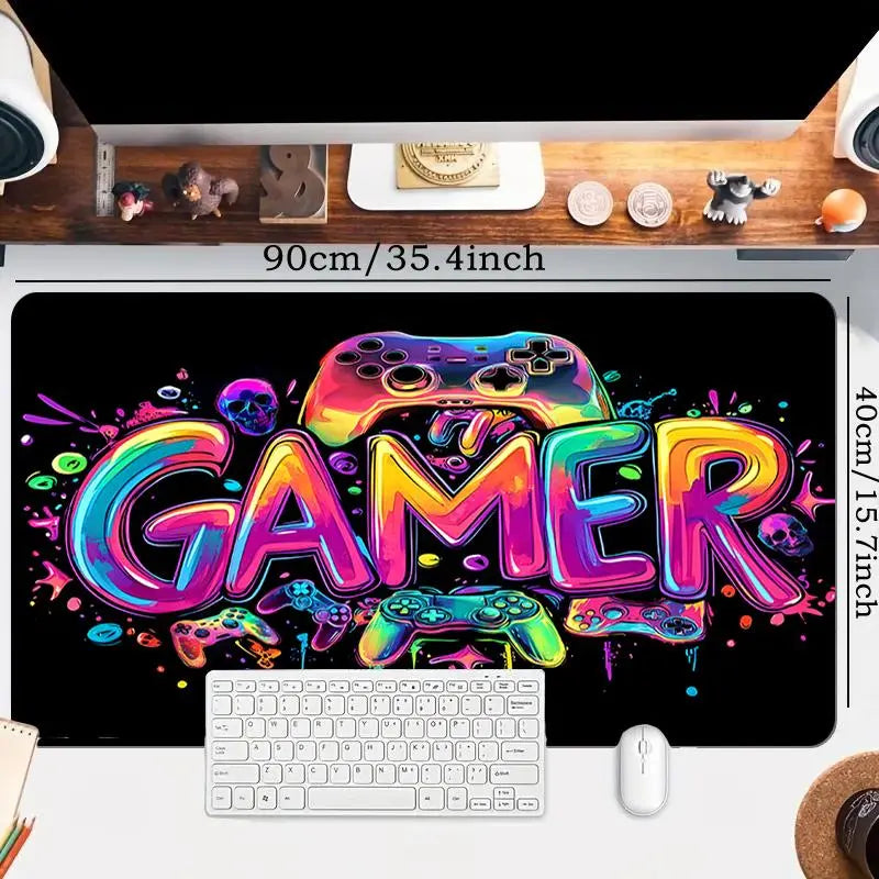 Large UV Reactive Gaming Mouse Pad - Non-Slip Rubber Material for E-Sports and Gaming Accessories