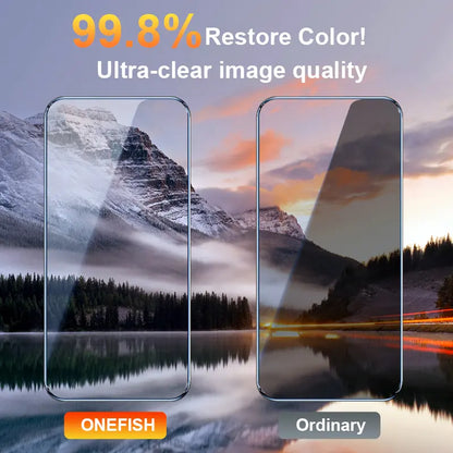 One Fish 2-Pack Screen Protector for iPhone 17 Pro Max / 17 Pro, Samsung, and Google | Privacy Protection, Polarized Eye Care, Scratch-Resistant, Easy Installation, Phone Accessories
