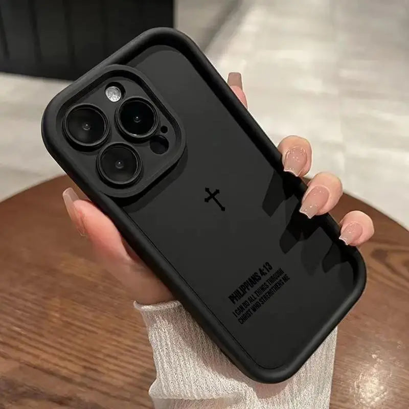 Premium Soft Silicone Smartphone Case for iPhone 18 Pro Max, 17, 16 Plus, 15, 14, 13, 12, 11, XR, Air - E Faithful Tech Stylish Gift, Comprehensive Full Body Protection, Shockproof, Non-Slip, Durable Mobile Accessory