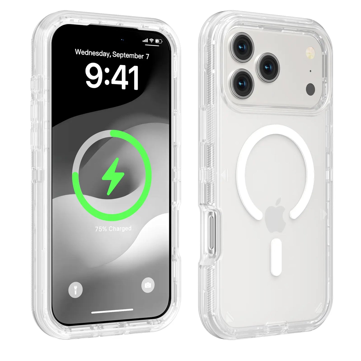 3-in-1 Transparent Phone Case for iPhone 17 Pro Max, Compatible with MagSafe, Durable Dual-Layer Magnetic Design, Heavy-Duty Shockproof and Anti-Drop Protection