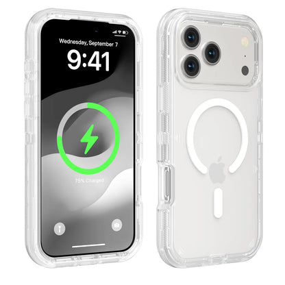 3-in-1 Transparent Phone Case for iPhone 17 Pro Max, Compatible with MagSafe, Durable Dual-Layer Magnetic Design, Heavy-Duty Shockproof and Anti-Drop Protection