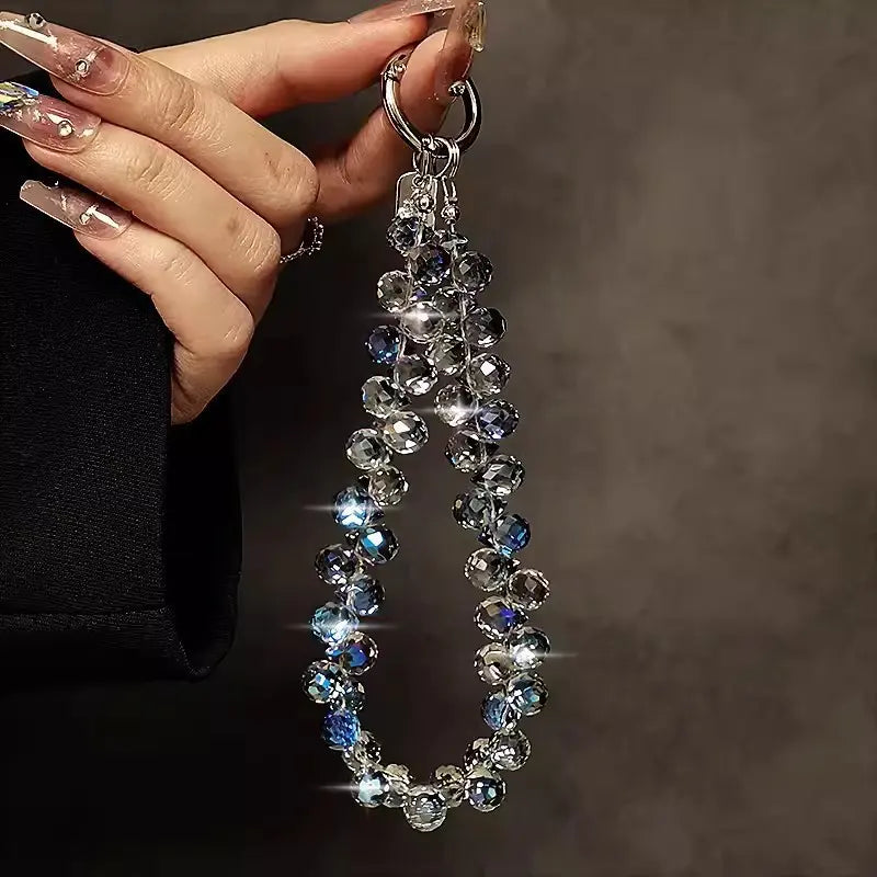 Elegant Beaded Sparkling Phone Wrist Strap - Stylish Smartphone Accessory with Bracelet Design for Women, Ideal Valentine’s Day Gift