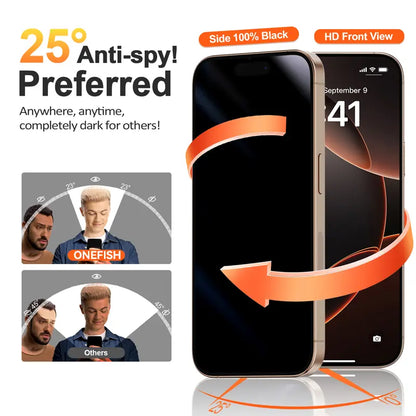 One Fish 2-Pack Screen Protector for iPhone 17 Pro Max / 17 Pro, Samsung, and Google | Privacy Protection, Polarized Eye Care, Scratch-Resistant, Easy Installation, Phone Accessories