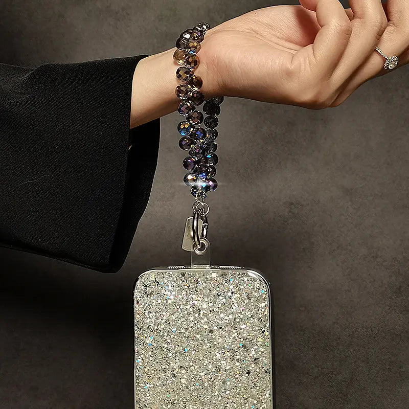 Elegant Beaded Sparkling Phone Wrist Strap - Stylish Smartphone Accessory with Bracelet Design for Women, Ideal Valentine’s Day Gift