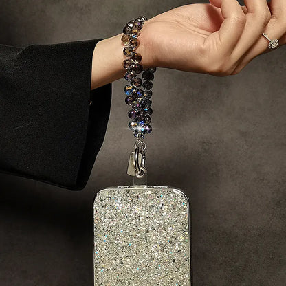Elegant Beaded Sparkling Phone Wrist Strap - Stylish Smartphone Accessory with Bracelet Design for Women, Ideal Valentine’s Day Gift