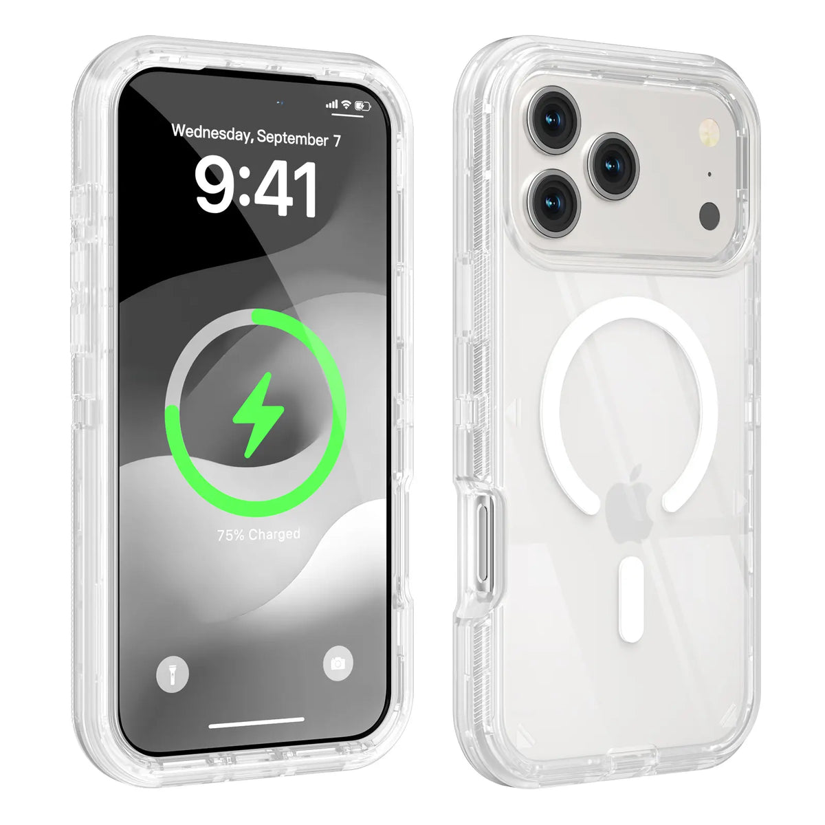 3-in-1 Transparent Phone Case for iPhone 17 Pro Max, Compatible with MagSafe, Durable Dual-Layer Magnetic Design, Heavy-Duty Shockproof and Anti-Drop Protection