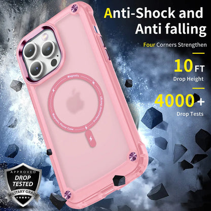Magnetic Shockproof Protective Case for iPhone 15 Pro Max, 14, 13, and 12