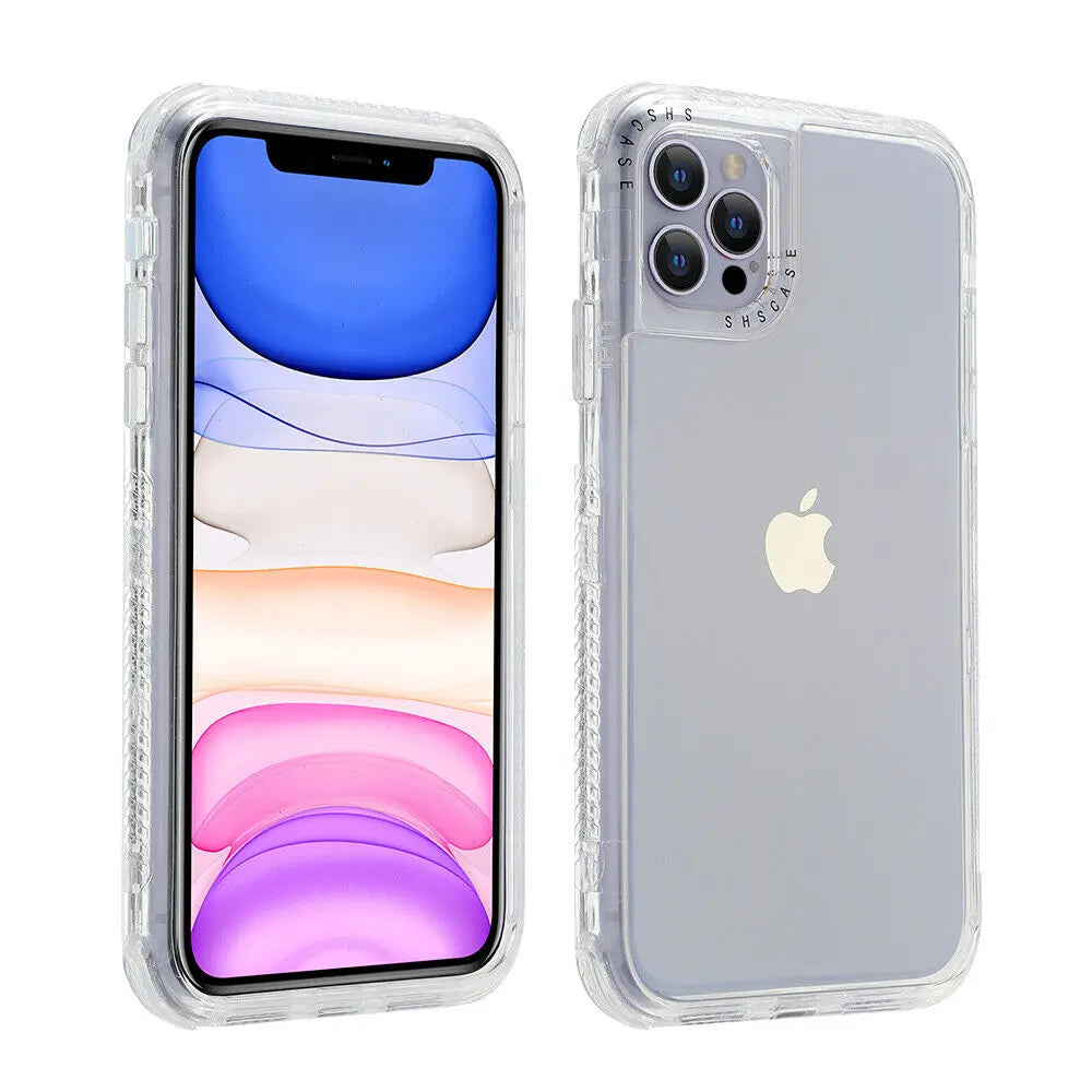 Clear Defender Colorful Hybrid Shockproof Case for iPhone 17 Pro Max, 16, 15, 14, and 13 - Durable Protection for Back to School