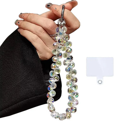 Elegant Beaded Sparkling Phone Wrist Strap - Stylish Smartphone Accessory with Bracelet Design for Women, Ideal Valentine’s Day Gift