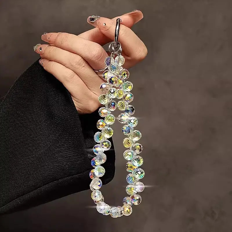 Elegant Beaded Sparkling Phone Wrist Strap - Stylish Smartphone Accessory with Bracelet Design for Women, Ideal Valentine’s Day Gift